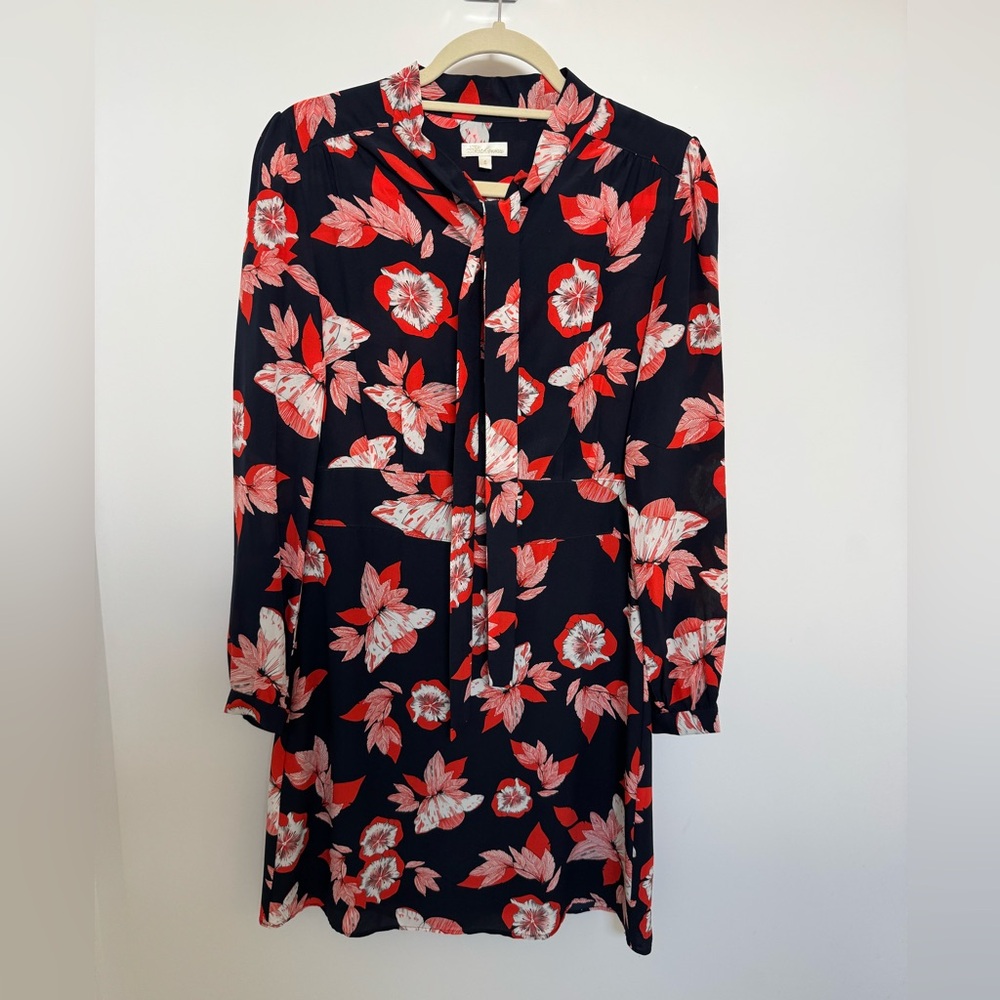 Shoshanna 100% Silk Floral Tie-Front Dress